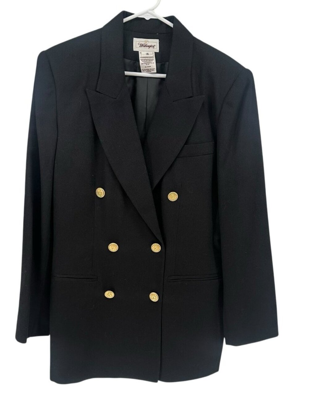 Vintage‎ Worthington Black Blazer Jacket Polyester Blend Size 14